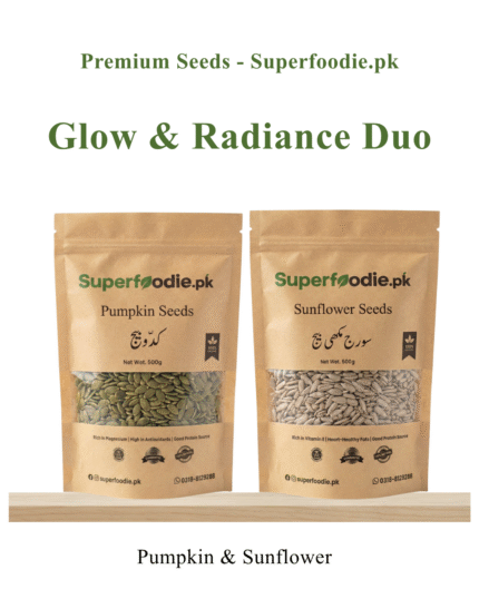 Premium Pumpkin and Sunflower Seeds Combo (2-in-1) – 100% Organic Raw Superfoods for Weight Loss & Heart Health – Superfoodie.pk High Protein Snacks