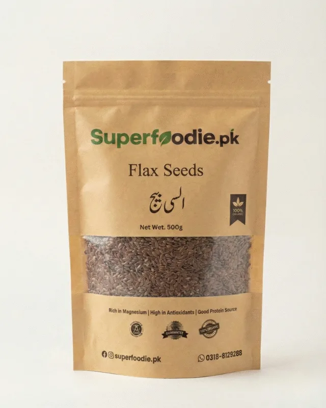 Bag of flax seeds packaging