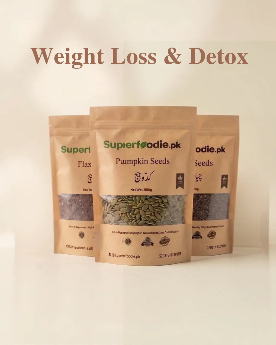 Chia, flax and pumpkin seeds (Superfoodie combo)